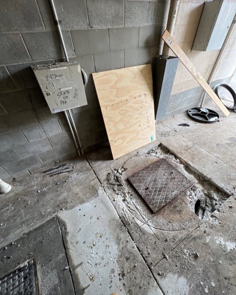 Broken floor cover — Plumbing Contractors in Brisbane, QLD
