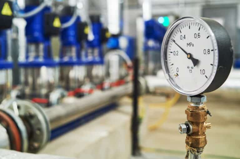 Water pump gauge — Plumbing Contractors in Morayfield, QLD