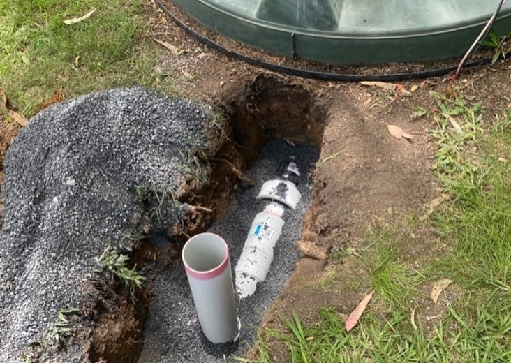 Septic system installed — Plumbing Contractors in Landsborough, QLD