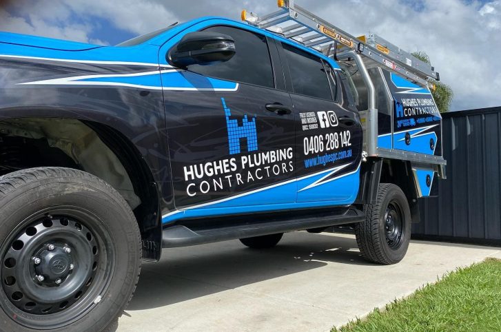 Plumbing service truck — Plumbing Contractors in Burpengary, QLD