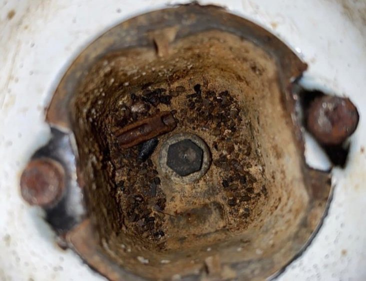 Blocked rusty drain — Plumbing Contractors in Narangba, QLD