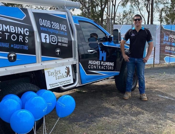 Company truck and staff — Plumbing Contractors in Brisbane, QLD