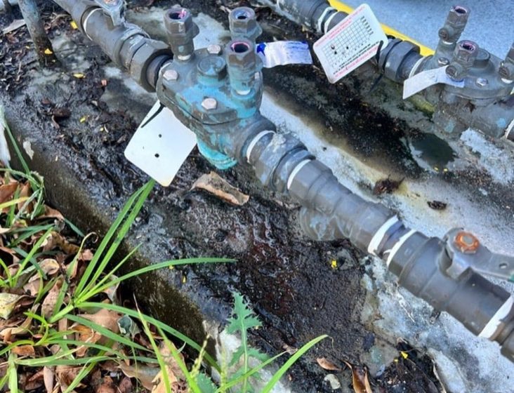 Leaking pipe — Plumbing Contractors in Brisbane, QLD