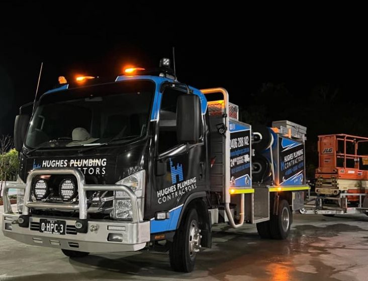 Plumbing service truck — Plumbing Contractors in Brisbane, QLD
