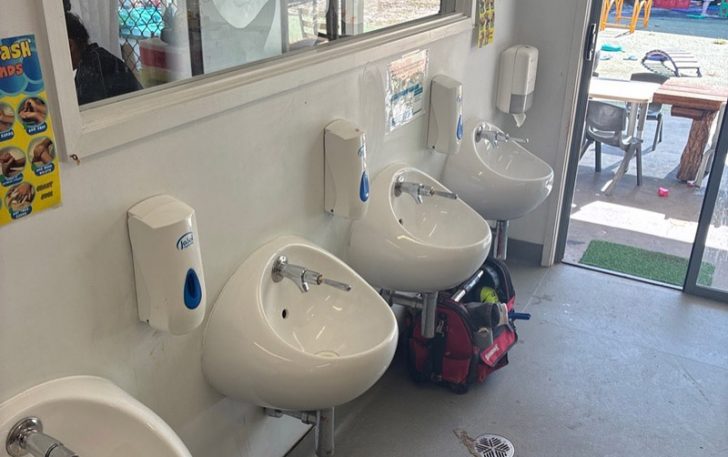 Ceramic Bathroom Sink Installed