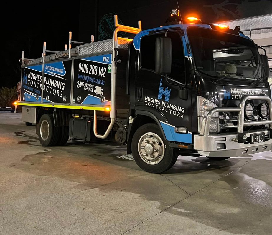 Plumbing contractors service truck — Plumbing Contractors in Brisbane, QLD