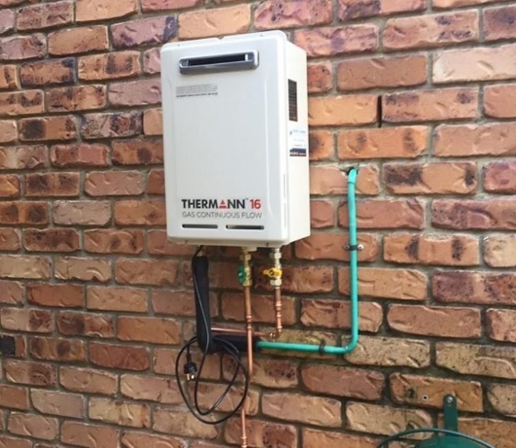 Thermann hot water device — Plumbing Contractors in Brisbane, QLD